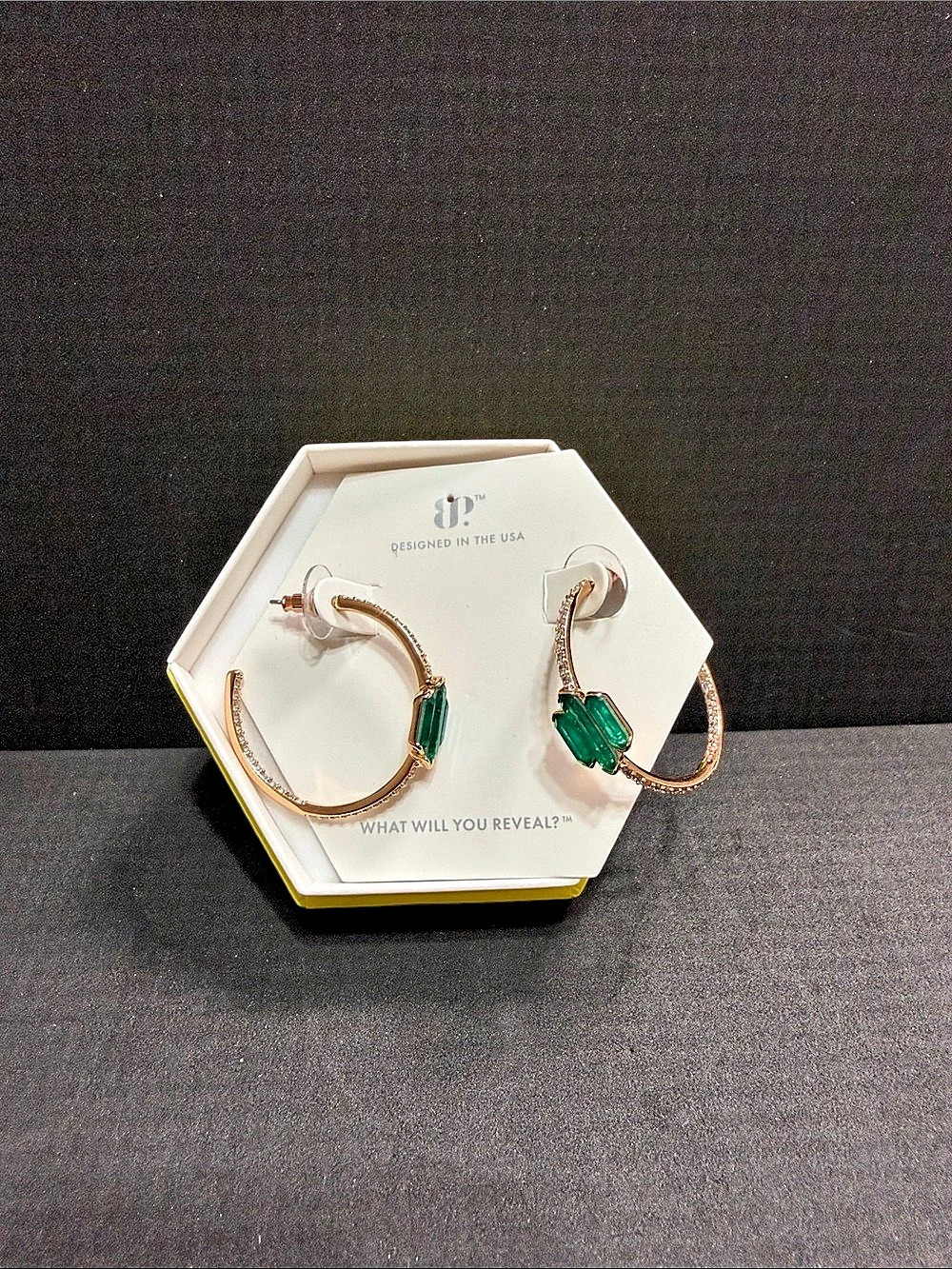 The Eiffel Green Emerald Drop Earrings NWT